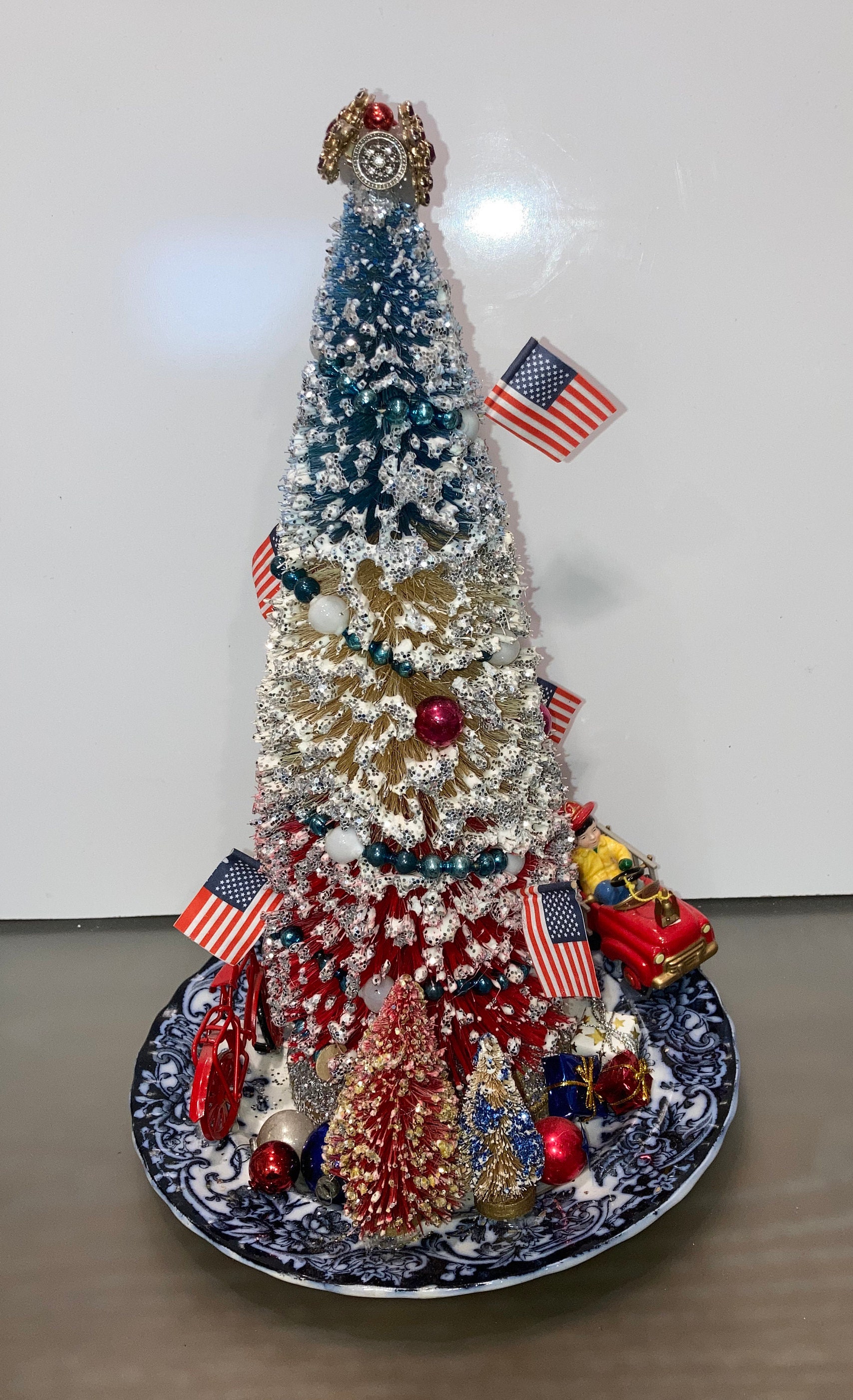 Vintage Patriotic Holiday Decor Patriotic Christmas Tree Etsy