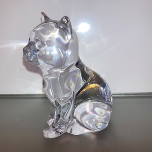 Princess House Kristall Katze, Bleikristall Katzenfigur, Princess House Tierfiguren, Made in Germany Kristallkatzen Briefbeschwerer, Mint