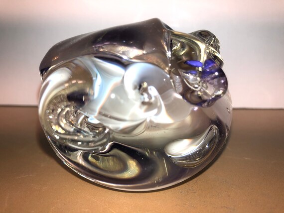 Download Signed Hlg 03 Weight Clear Purple Paperweight Studio Art Paperweight Freeform Art Glass Paperweight Glass Sculptures Figurines Art Collectibles Vadel Com