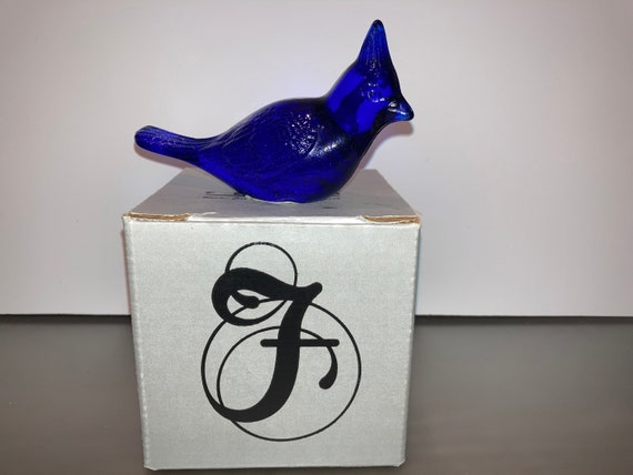 フェントン コバルト ブルー ジェイ バード、ヴィンテージ サイン入り
