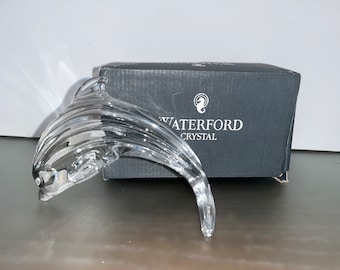 Waterford Dolphin-figuur, Crystal Waterford presse-papier, Waterford 1741174400, Waterford Dolphin, ondertekend Waterford Dolphin, Mint in Box