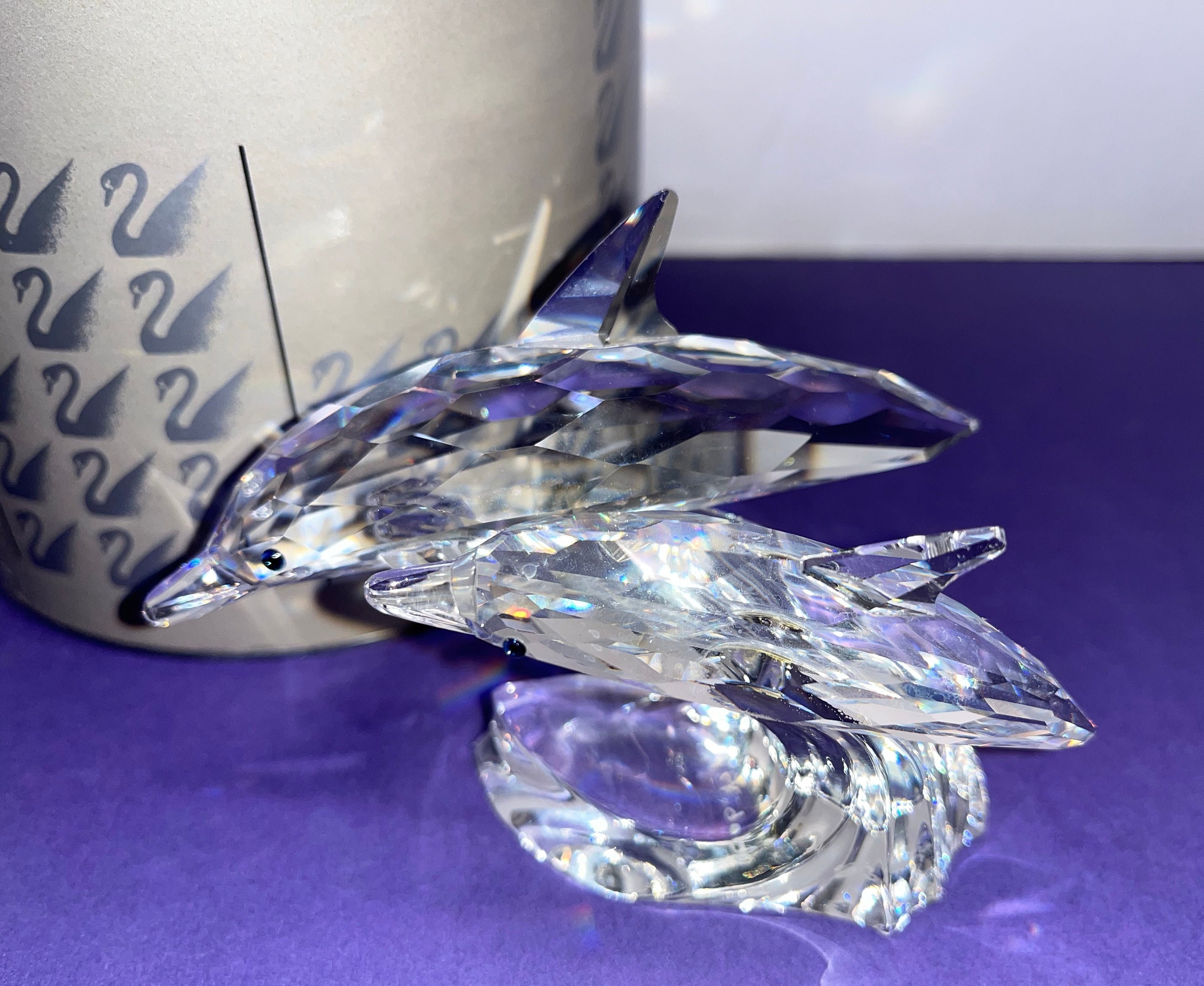 Swarovski Dolphin Figures, Swarovski SCS 1990 Dolphins, Swarovski
