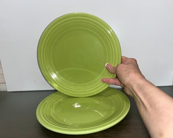 Vintage Fiesta USA Chartreuse Plates, Retired Chartreuse 1/2
