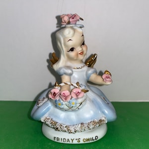 Vintage Linke Freitags Kind, linken Engel Figur, Japan Freitag Kind Figur, Engel Spaghetti Figur, Linke K8287 Engel, LESEN