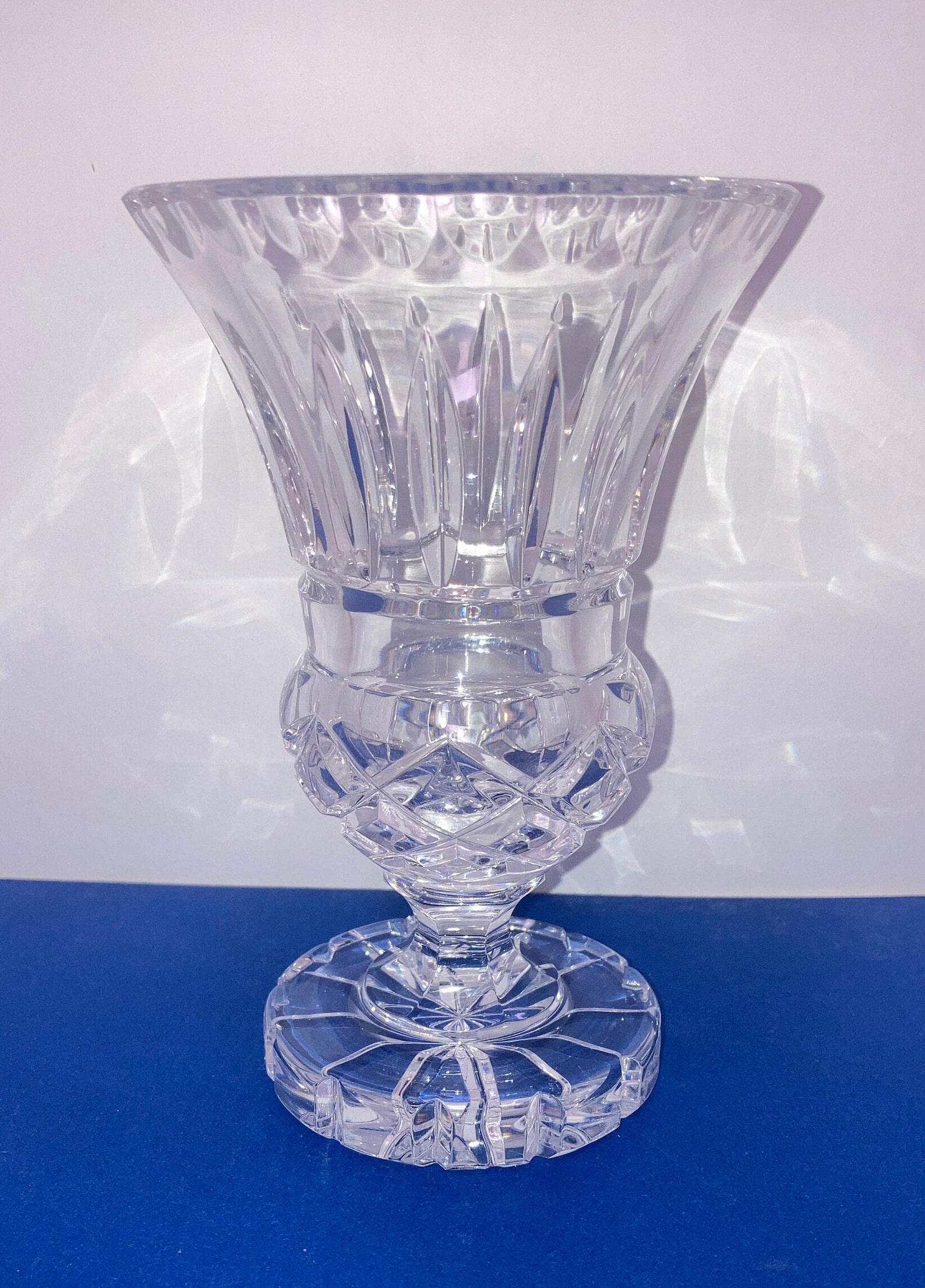 Vintage 6 Footed Vase Crystal Flared Top Flower Vase Etsy