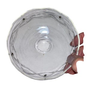Antique Candle Drip Protector, Vintage Glass Bobeche, Vintage Candle Protector, 4 1/2" Chandelier Bobeche Cup, 5 Pin Diamond Candle Cup