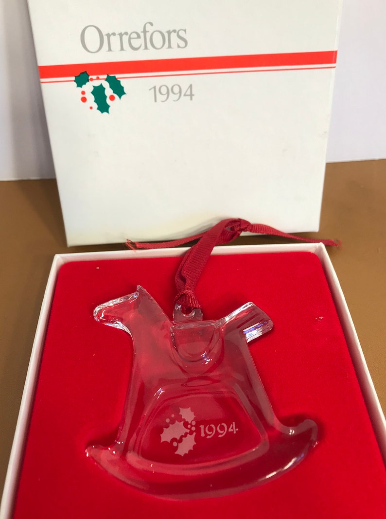 Vintage Orrefors Crystal Christmas Ornament 1994 Collectible Etsy