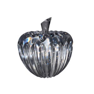 Waterford Crystal Apple Paperweight, Waterford Apple, Waterford Crystal Faceted Apple Paperweight, Waterford Apple READ