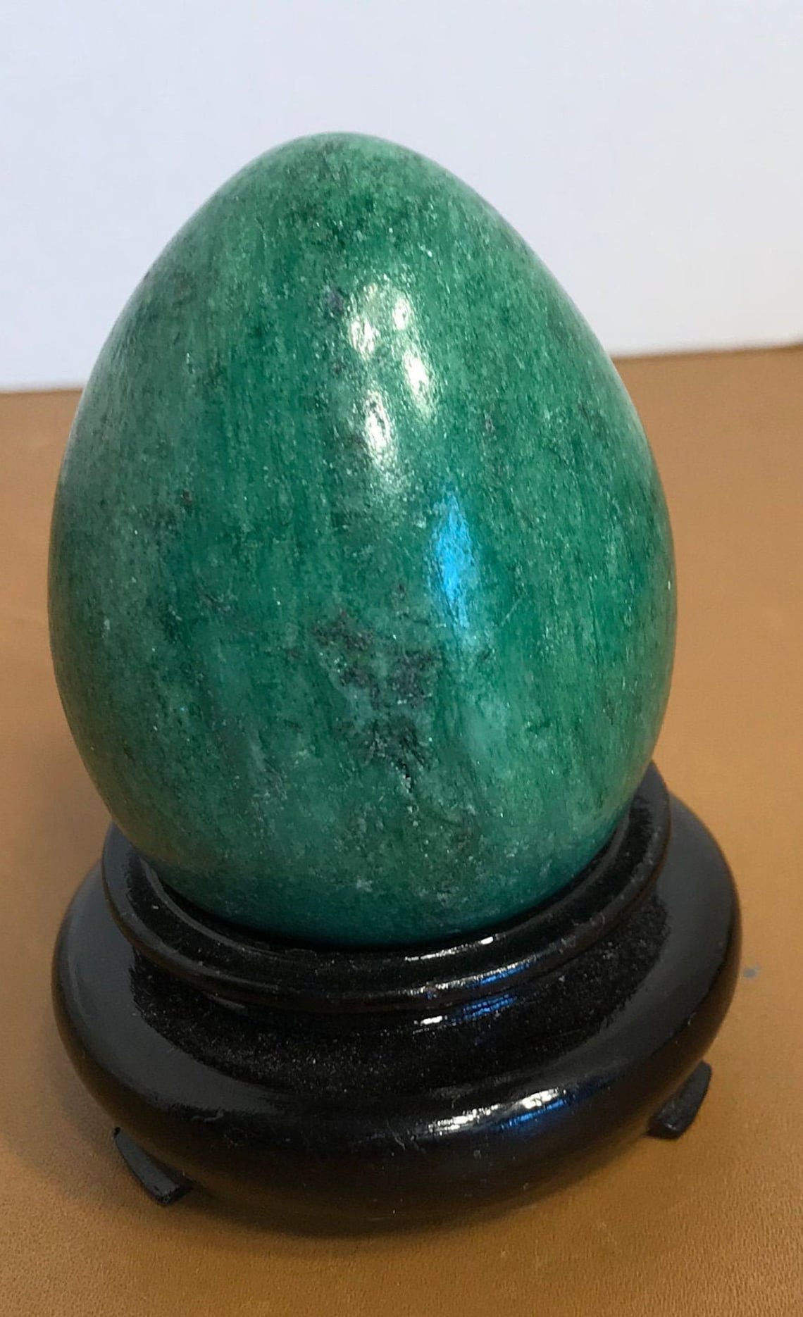 Vintage Green Alabaster Marble Egg Vintage Hand Cut Polished Etsy