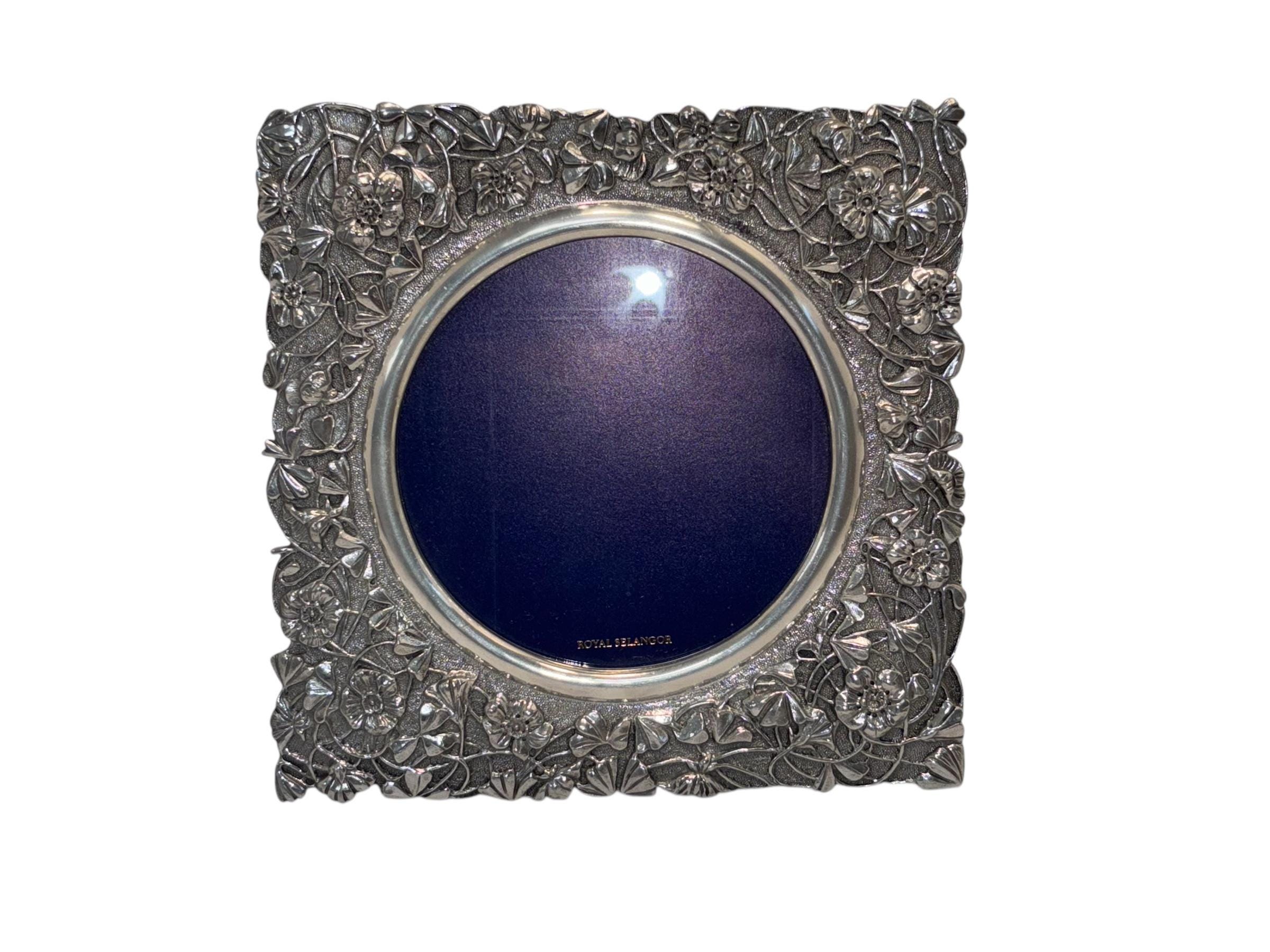 Royal Selangor Pewter Photo Frame, Floral Leaf Design, Royal
