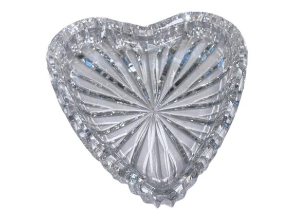 Waterford Crystal Heart, Waterford Crystal Heart Pin Dish, Waterford Heart Dish, Waterford Clear Heart Wedding Dish, Trinket Dish, Mint