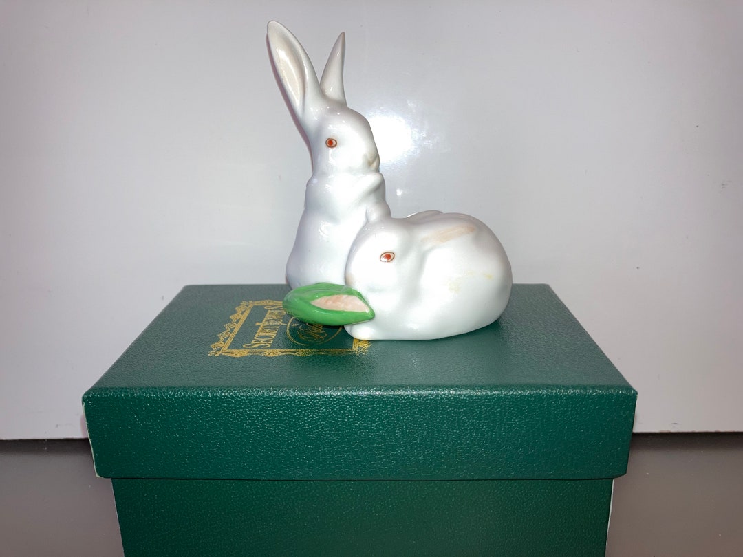 Vintage Herend Bunnies Herend White Bunnies Herend White Etsy