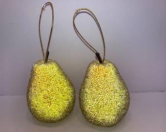 Meiwlong 6 STKS Kunstmatige Realistische Peer Nep Levensechte Display Rekwisieten Decoratie Gouden Verjaardagsfeest Kerst Faux Simulatie Plastic Fruit Garneer Keuken Festival