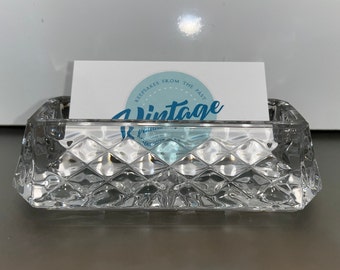 Waterford Crystal Business Card Holder, Waterford Westover Diamond, Waterford Desk Accessories, Waterford Westover Business Card, Mint