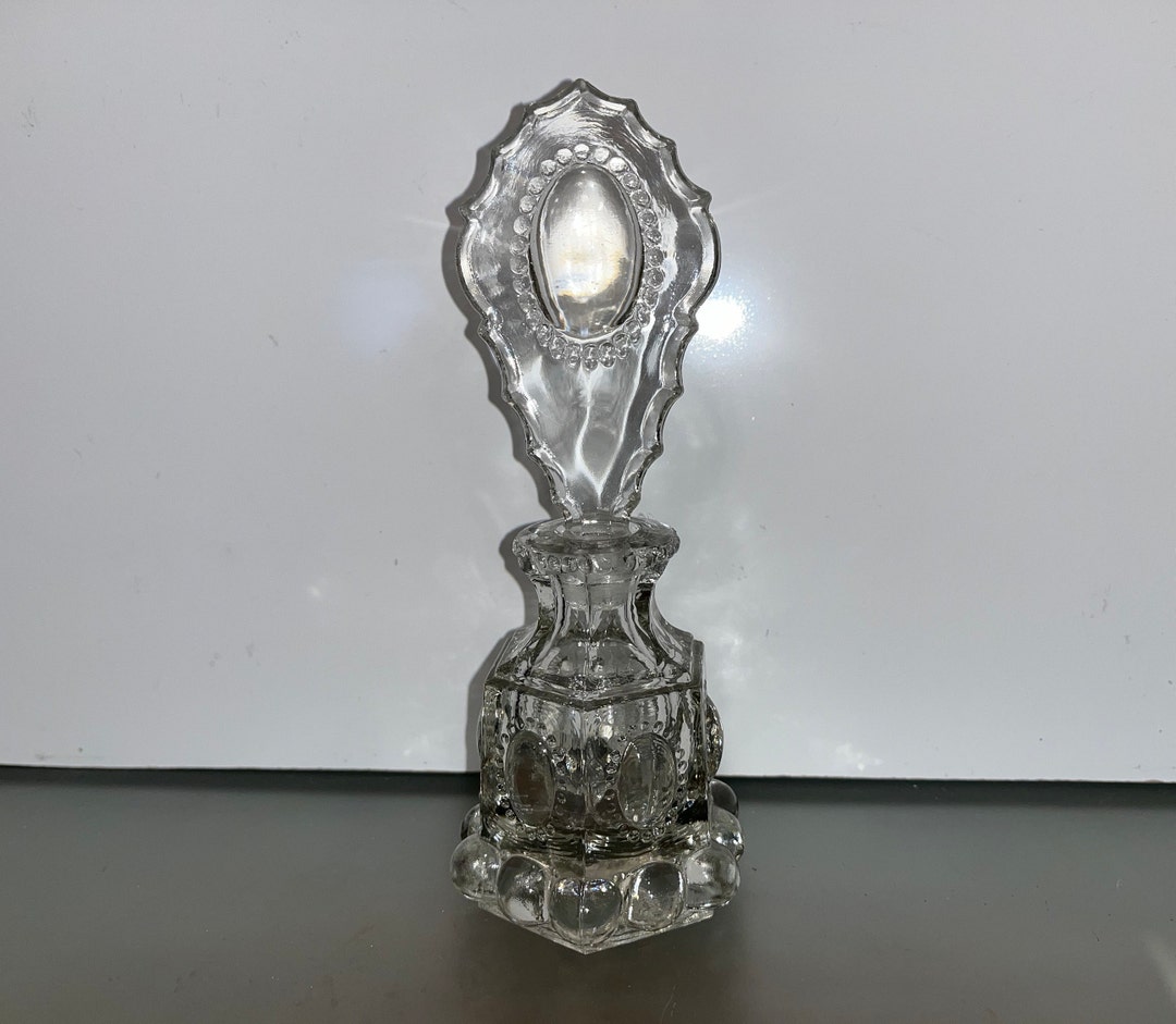 Vintage LE Smith Perfume Bottle, LE Smith Cameo Perfume Bottle, 7 1/4 ...