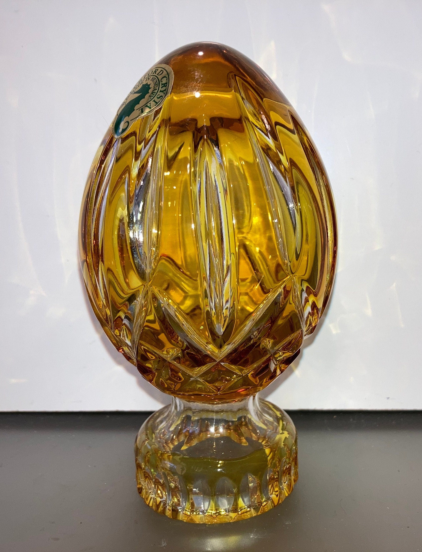 Waterford Crystal Gold Egg Waterford Lismore Faceted Egg on Etsy