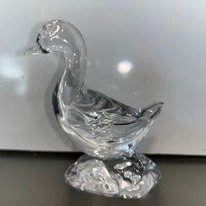 Waterford Goose Figure, Vintage Waterford Crystal Goose, Collectible Waterford 101651 Goose Figure, Waterford 4&quot; Goose on Berm, Mint