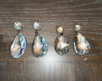 4 Teardrop Puffy Prisms Sets, 3" Teardrop Prisms, 2" Teardrop Prisms, Pointed Front Cut Teardrops, Octagon Prisms, Chandelier Prisms