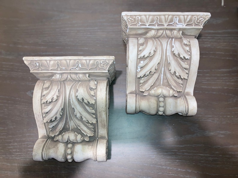 Pair Vintage Plaster Wall Sconce Plaster Wall Shelf Etsy