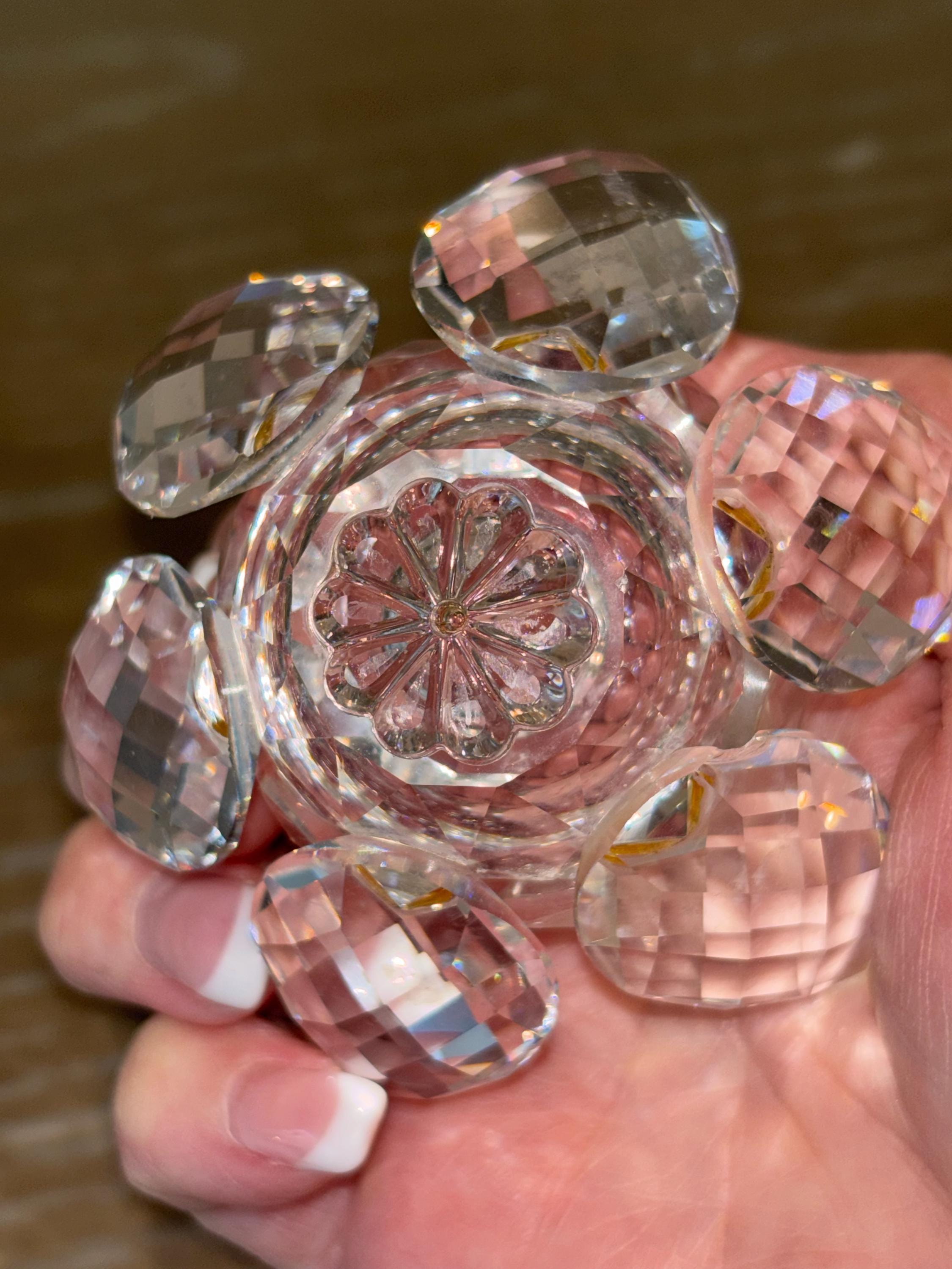 ヴィンテージクリスタルウォーターリリー、3インチのリリーキャンドル