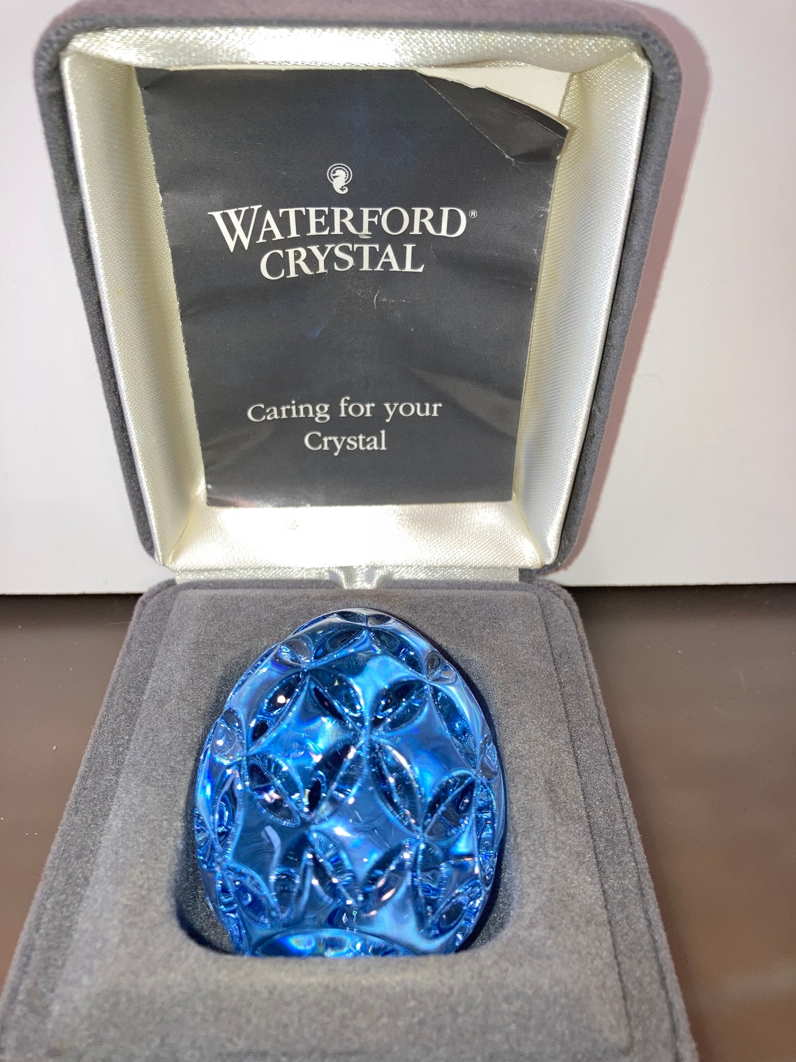 Waterford Crystal Blue Egg Waterford Crystal Egg Paperweight Etsy