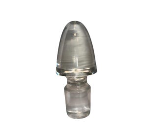 Vintage Crystal Bottle Stopper, Vintage Decanter Bottle Stopper, Large Pointed Top Crystal Stopper, 4"  X 1 3/4" Bottle Stopper, Mint
