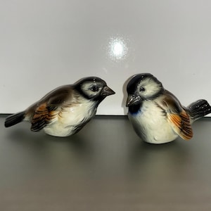 Pair of Vintage Goebel German Porcelain Bird, Goebel CV74 & Goebel CV75, Gobel Brown Rust Sparrow Bird, Bird Decor Brown Gray, Excellent