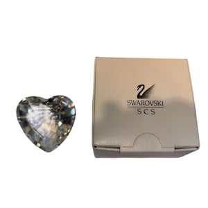 Swarovski Clear Heart, Swarovski 1996 Crystal Heart, Swarovski Heart in Box, Swarovski 1 1/2&quot; Heart, Swarovski Puffy Heart, In Gift Box