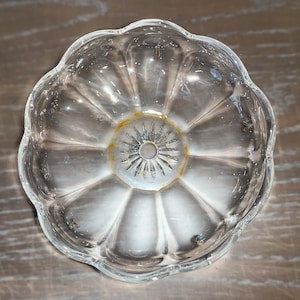 Antique Candle Drip Protector, Vintage Glass Bobeche, Vintage Candle Protector, 5 1/2" Chandelier Bobeche Cup, 5 Prism Bobeche