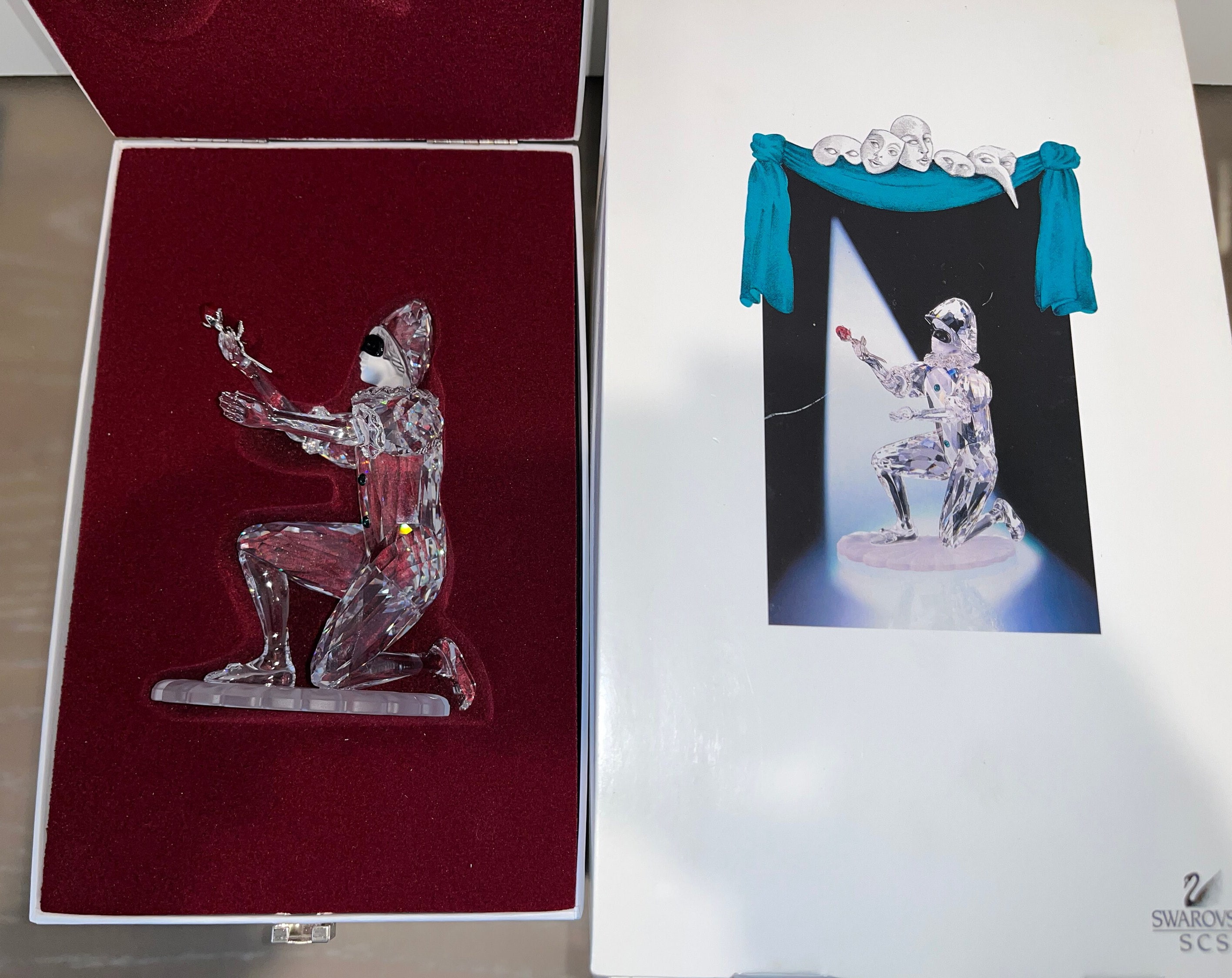 Swarovski Masquerade Harlequin Figure, Swarovski Harlequin Crystal