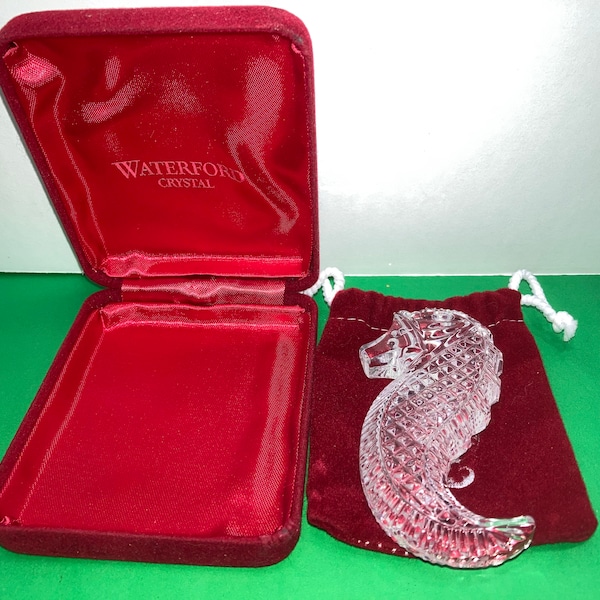 Waterford Crystal Seahorse, Waterford Seahorse Paper Weight, Waterford Seahorse Cooler, Waterford Seahorse Cooler in Box