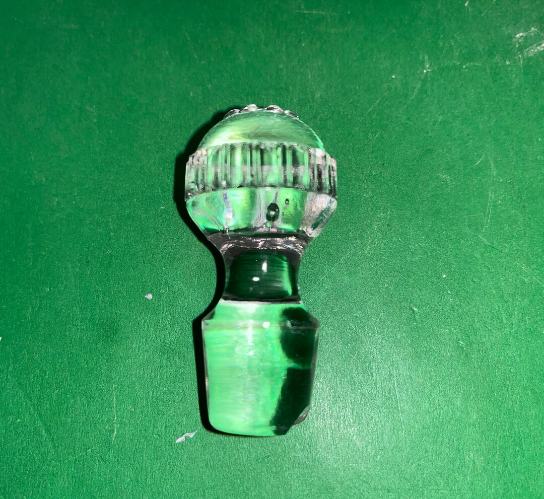 Vintage Cruet Bottle Stopper, Notched Side Flower Top Stopper, 2 Flower