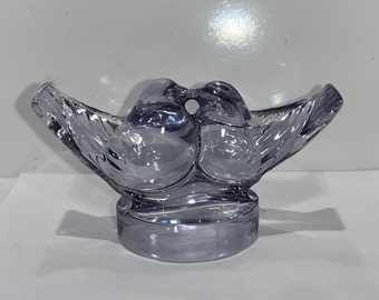 鳥　クリスタルガラス　グリーン 鳥 クリスタルガラス グリーン
