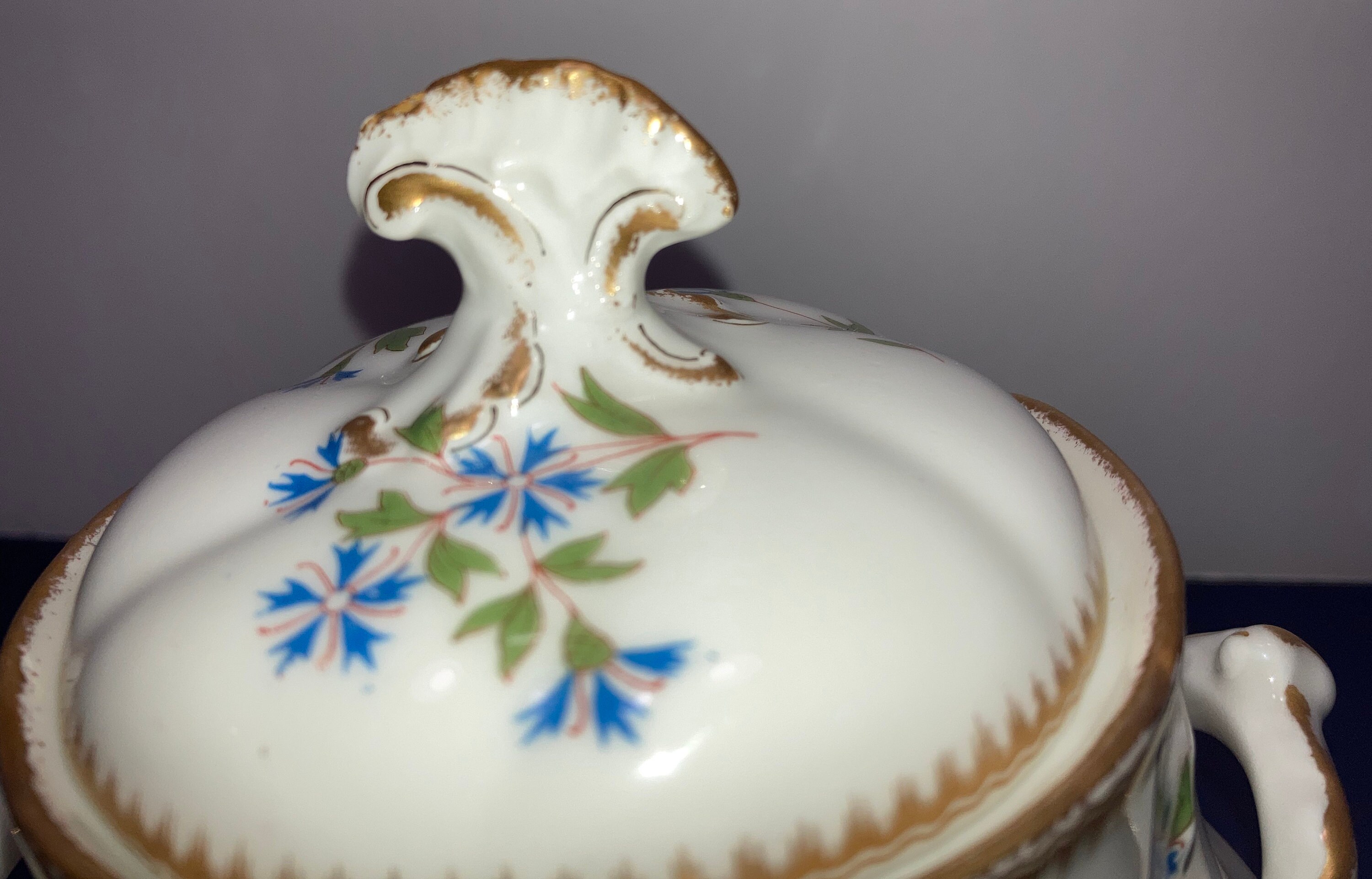 Antique Haviland Limoges Sugar Bowl Limoges Cornflower Lidded Etsy