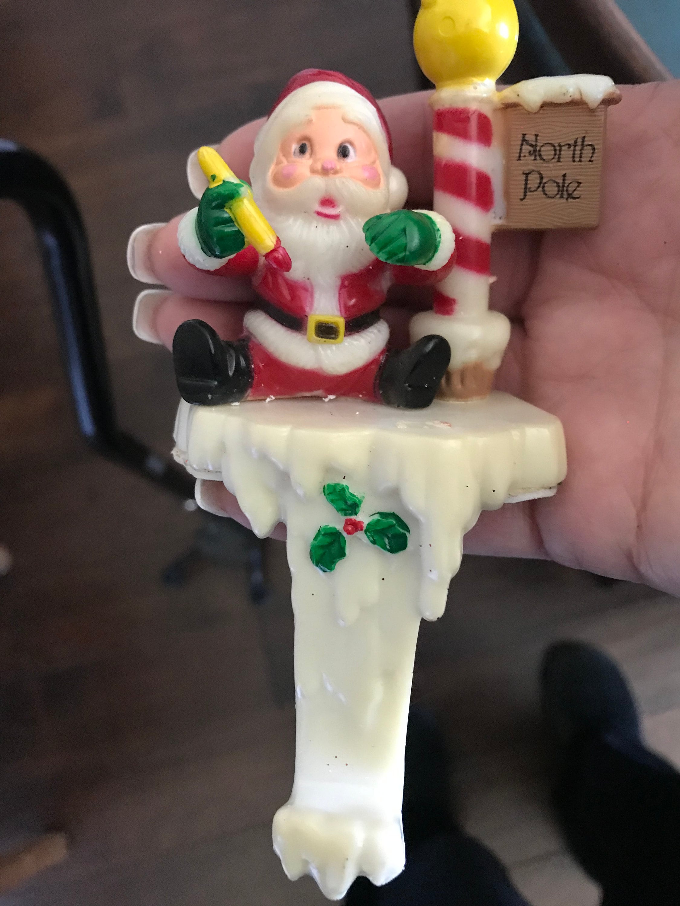 Early Plastic Santa Stocking Holder Vintage Santa Stocking Etsy