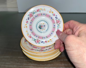 アンティーク ロイヤルドルトン ピンク 壷 ケーキ皿、英国製ボーン