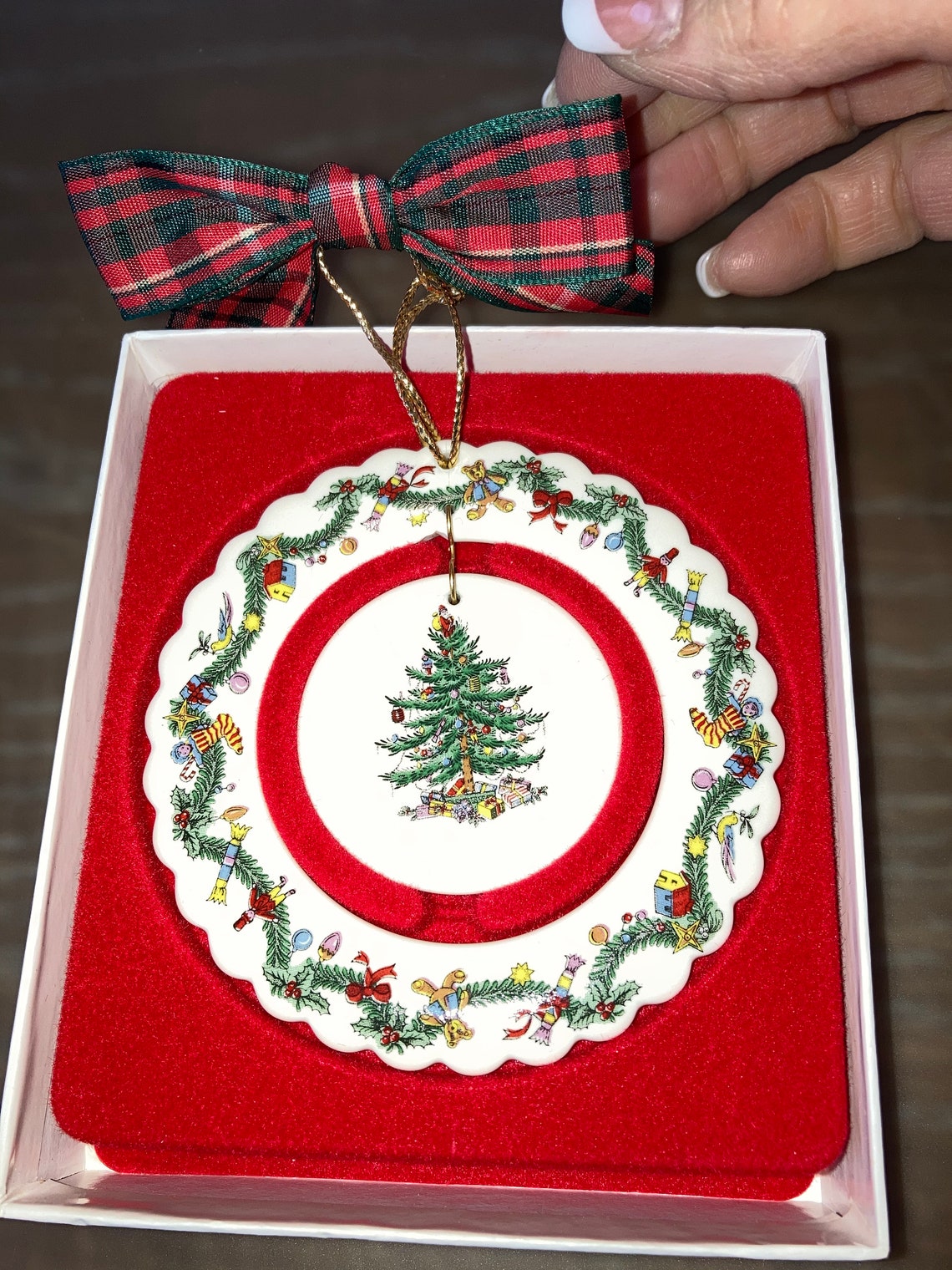 Vintage Spode Porcelain Christmas Tree Ornament Collectible Etsy