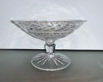 Cuenco vintage Waterford Glandore de 15 cm con base, cuenco de compota con pedestal Waterford Glandore, cuenco de cristal Waterford con base, compota Glandore, menta