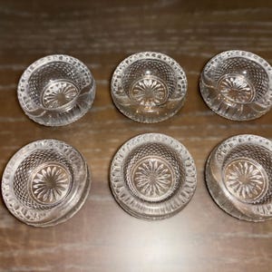6 Antique Salt Cellar, Diamond Point Salt Dishes, Antique Round Salt Dips, Antique Glass 2&quot; Salt Cellar, 6 Salt Dips, Excellent