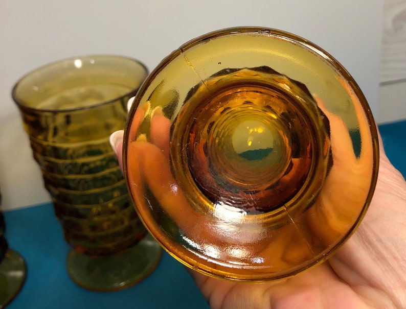 4 Vintage Indiana Whitehall Glasses Whitehall Colony Gold Etsy