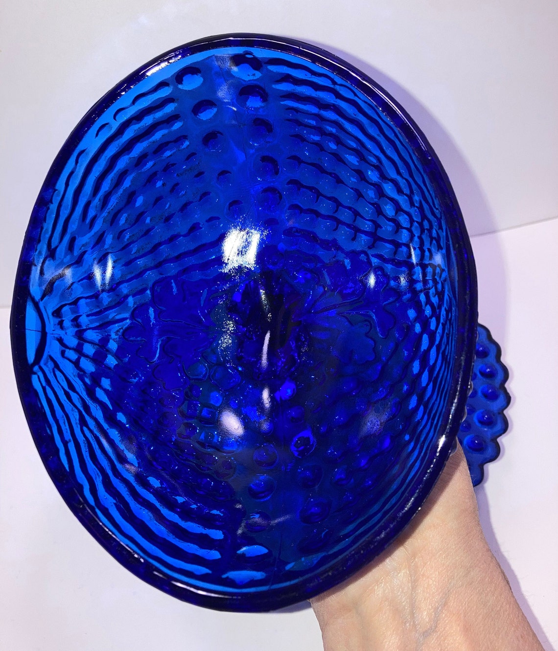 Vintage Hobnail Cobalt Blue Candy Dish Vintage Cobalt Glass Etsy