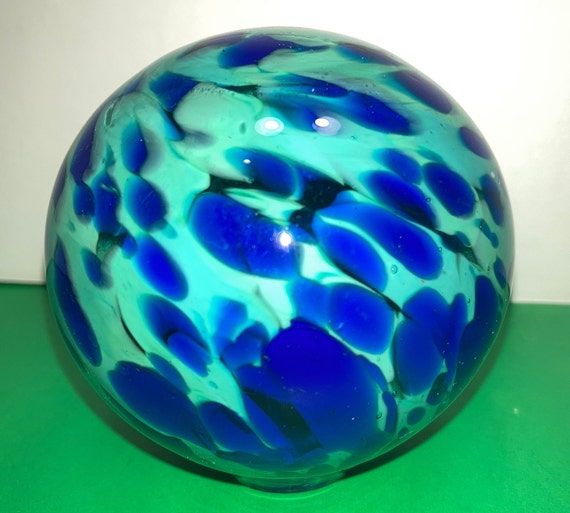 Cobalt Green Oil Lamp Glass Oil in Cobalt Lamp Hand Blown Oil