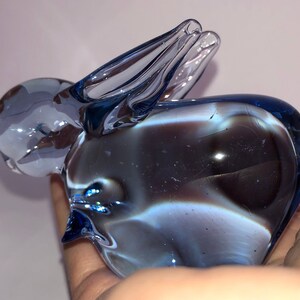 Studio Art Blue Rabbit Figure, Vintage Clear Blue Glass Bunny, Blue ...