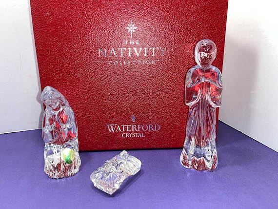 Vintage Waterford Nativity Holy Family, Signed Waterford