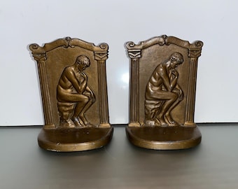 ヴィンテージ「考える人」ブックエンド 鋳鉄製 1930年代 - Etsy 日本