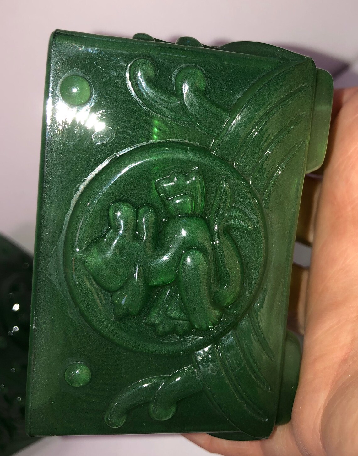 Pair of Imperial Glass Jade Candle Holders Imperial Glass Etsy