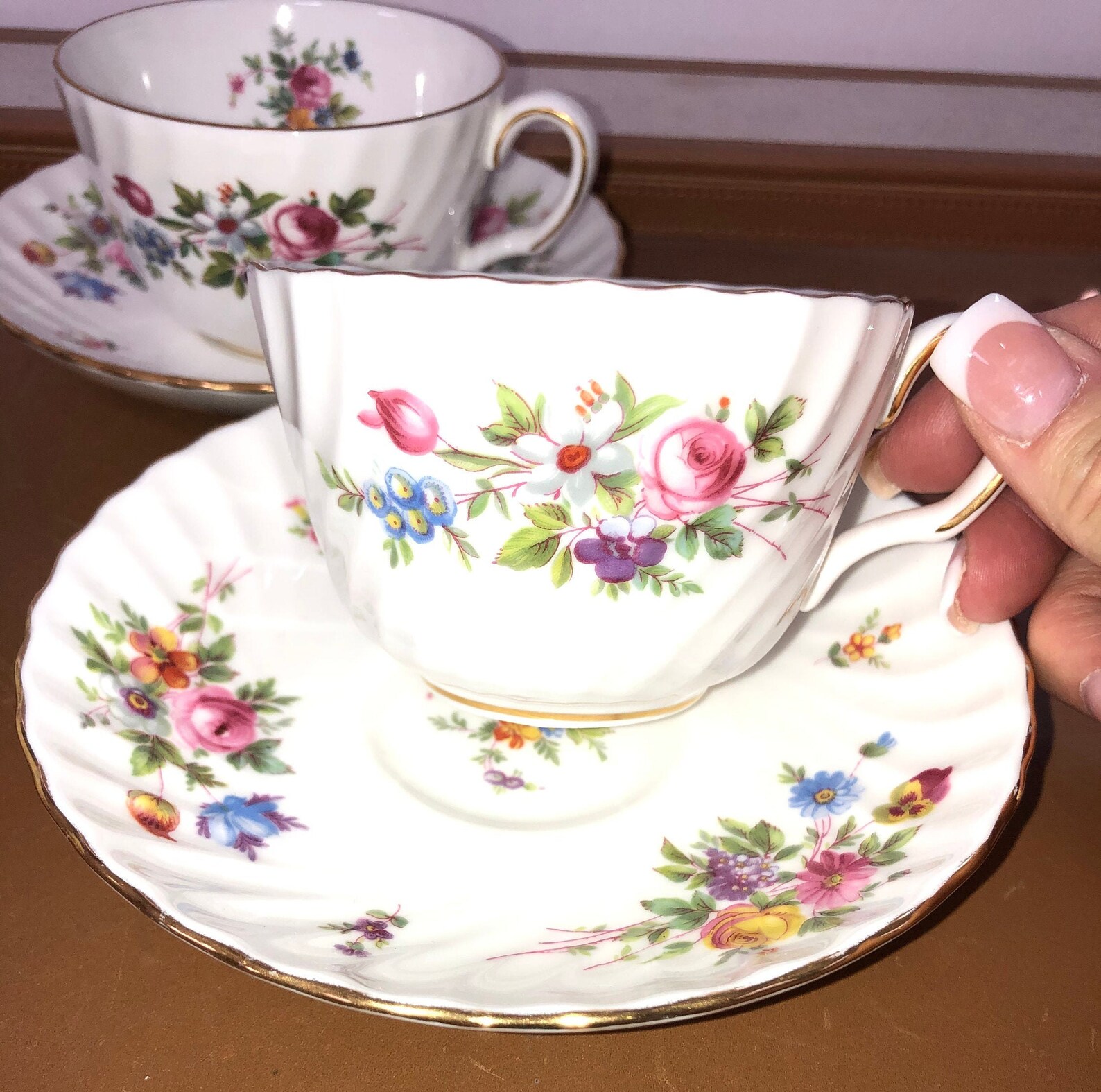 4 Minton Marlow Tea Cups English Bone China Cups and Saucers Etsy