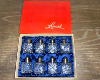 ヴィンテージ ソルトシェイカー 8 個、レナード シルバー蓋 ソルト