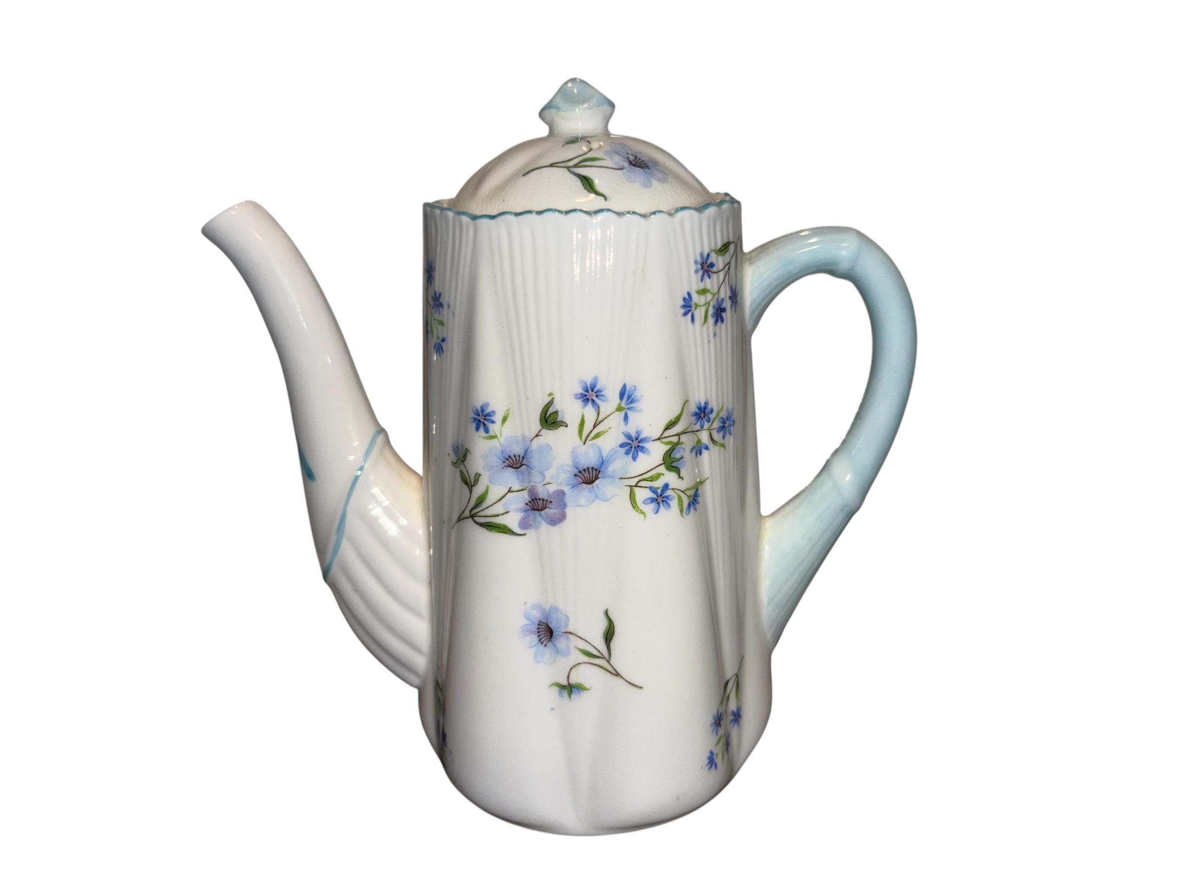 Vintage Shelley Lidded Tea Pot, Vintage Shelley Blue Rock Tea Pot