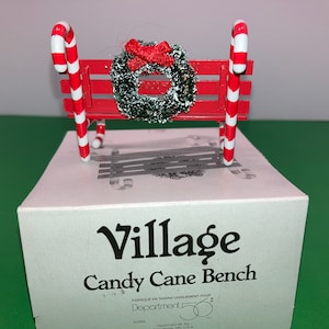 Dept 56 52669, Vintage Dept 56 Candy Cane Bank, Vintage Dept 56 Holiday, Kerstbank, Collectible Dept 56 Christmas, Dept 56 Bench
